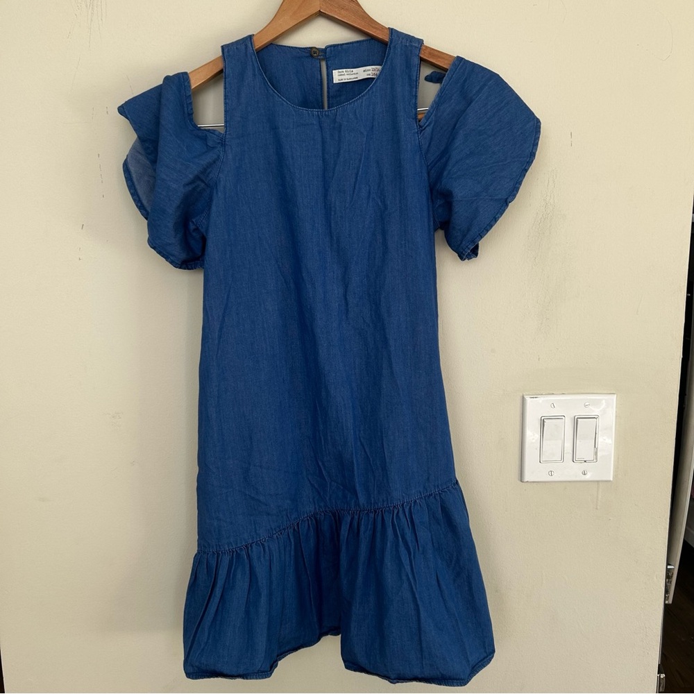 ZARA Blue open shoulders dress. Size 13/14.